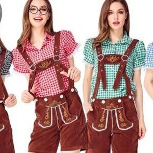 Women Lederhosen Oktoberfest Costume Ladies Traditional German Outfit New All